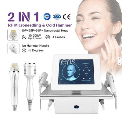 RF Cold Hammer 2-in-1 Skin Tightening Device Fine Lines Reduction Face Care Home