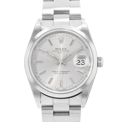 Rolex Oyster Perpetual Date 34 15200 Silver Dial Steel Oyster Mens Watch 2000