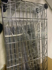 Whitmor 3-Tier Metal Shelves, Adjustable, 400 lbs/Shelf, Wheels, Chrome, 23"x13"