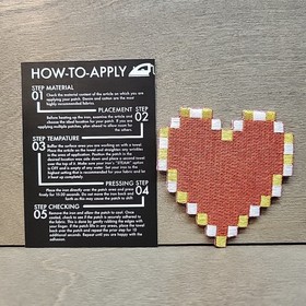 Heart - Legend of Zelda Parche Iron-On Nintendo 8Bit NES Pixel Heart Container