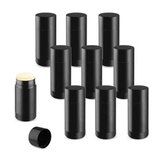 Empty Containers - 10 Pcs Bottom Fill DIY Refillable Tubes Black 15ml