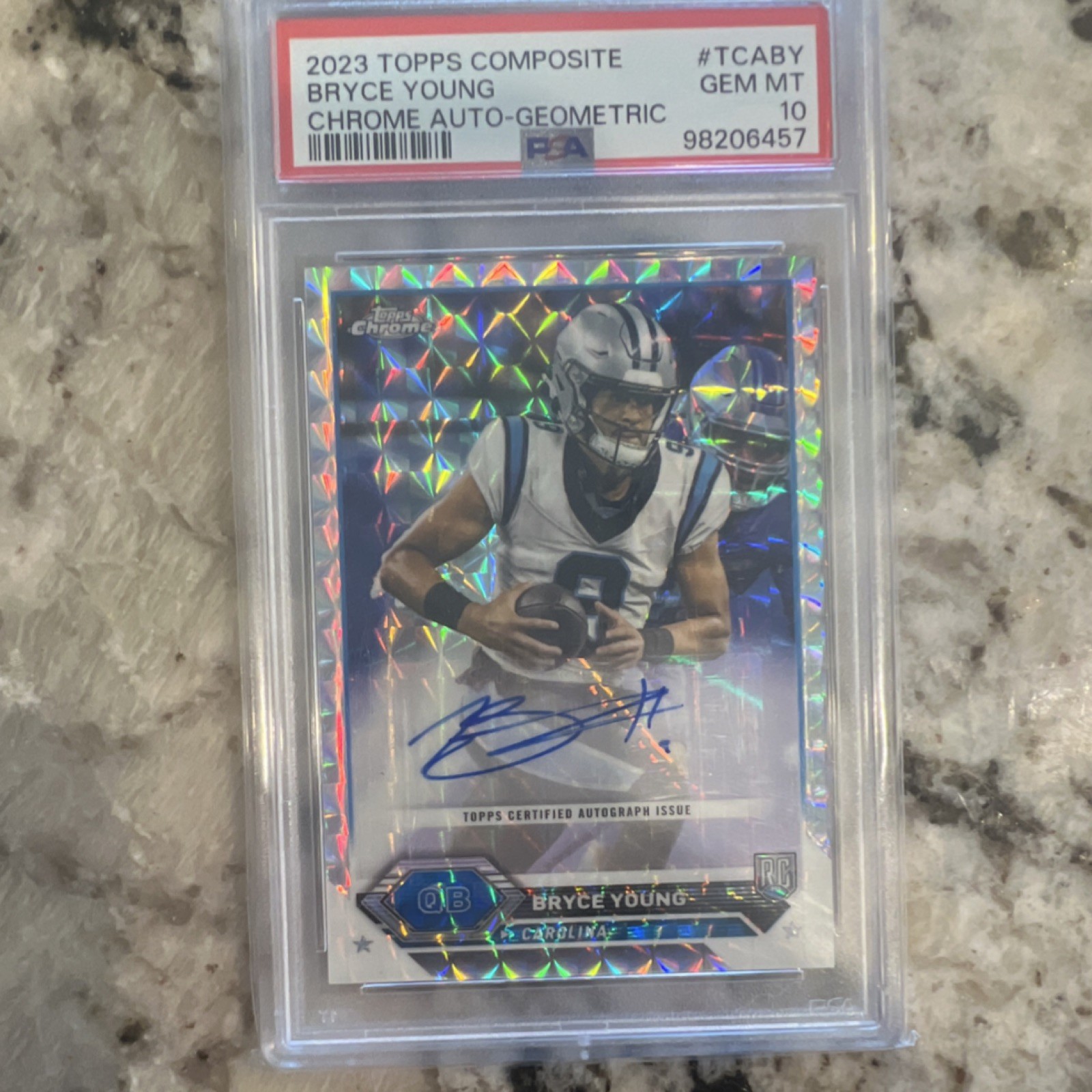 Bryce Young Topps Composite Topps Chrome Autographs #TCABY Refractor