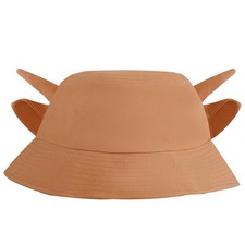 Cow Print Bucket Hat with Cute Horn Ears Unisex Beach Sun Hat