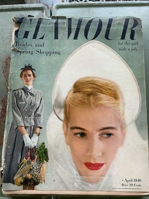1946 Glamor Magazine Vintage APRIL  46 Midcentury Ads Collage Art Retro Decor