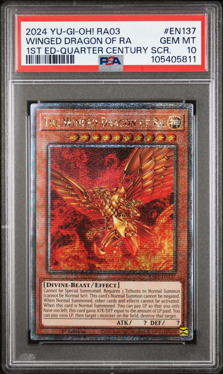 PSA 10 Winged Dragon of Ra RA03-EN137 Quarter Century Secret Rare