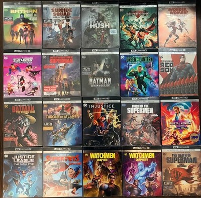 20 Sealed DC Animated 4K UHD Blu-ray Lot with Slipcovers - Superman, Batman