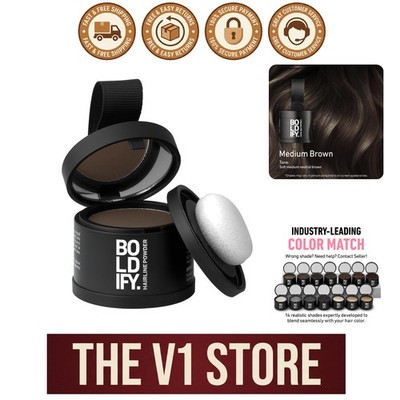 Mess-Free Medium Brown Hairline Powder - 24-Hour Root Touch-Up for Thinning Hair