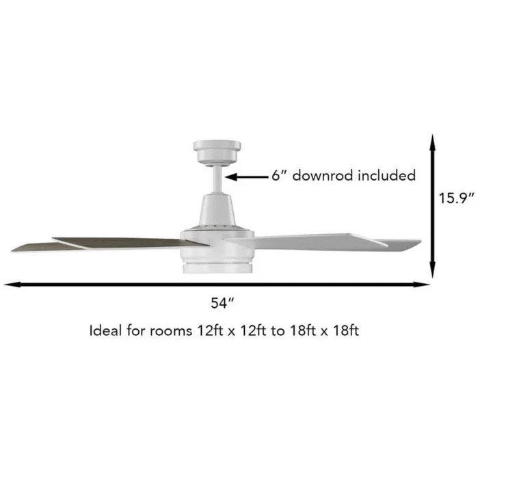 Hampton Bay 54 in. White LED Smart Ceiling Fan w/ Remote Powered by Hubspace - Image 3 of 3