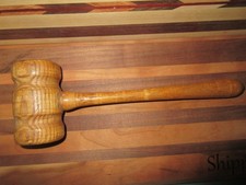 VINTAGE 11" WOODEN AUCTIONEER JUDGES GAVEL MALLET