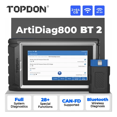 TOPDON AD800BT 2.0 All System Bluetooth OBD2 Scanner Car Diagnostic Tool ABS SRS - product listing photo