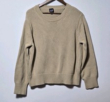 Gap Relaxed Crewneck Sweater Tan Neutral Preppy