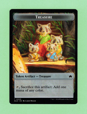 MTG DOUBLE SIDED - TREASURE T 0029 / SQUIRREL T 0023 BLB 2024