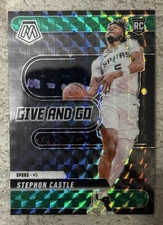 2024-25 Panini Mosaic - Stephon Castle Give And Go #6 (RC) Green Mosaic Prizm