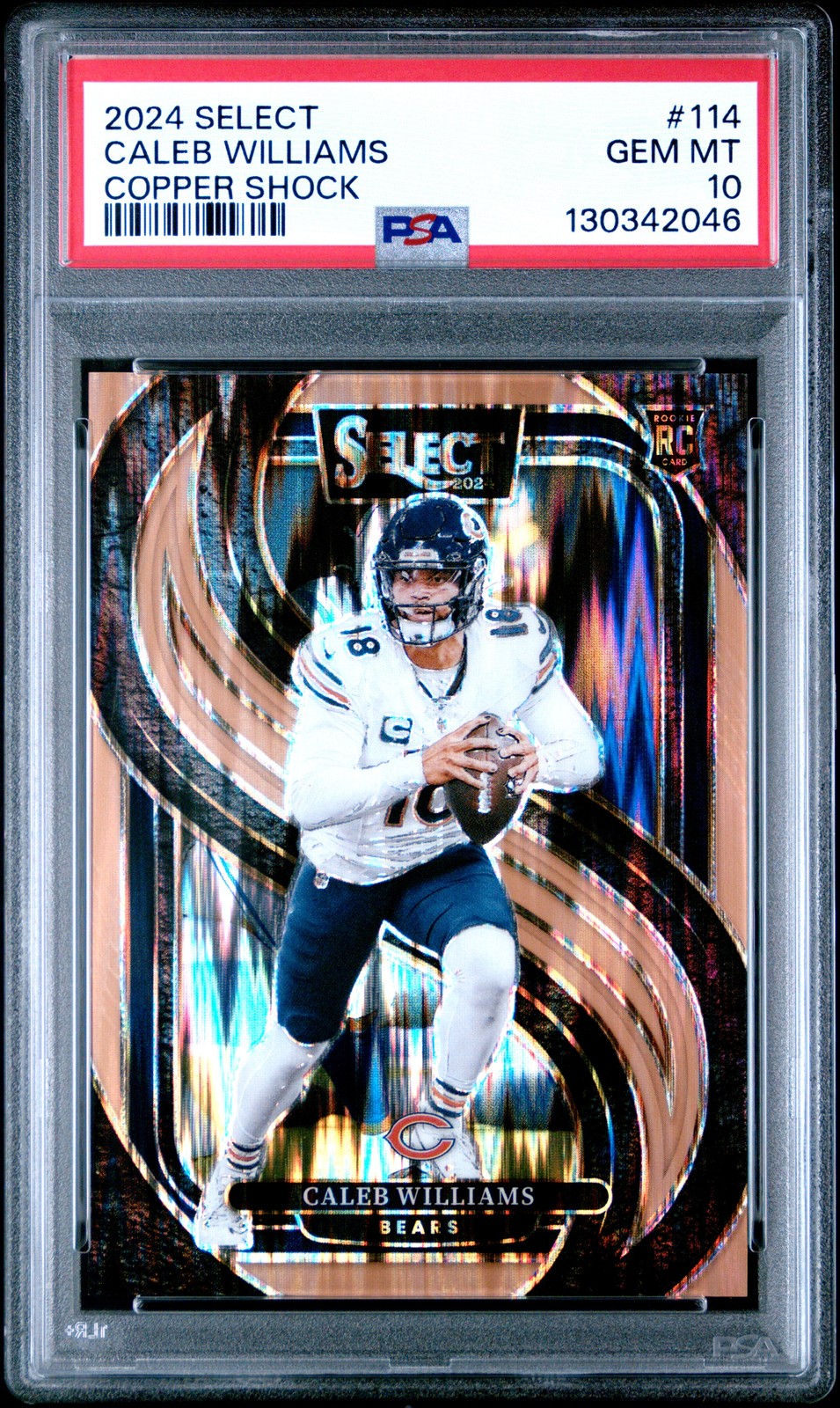 2024 PANINI SELECT COPPER SHOCK #114 CALEB WILLIAMS 209/299 PSA 10