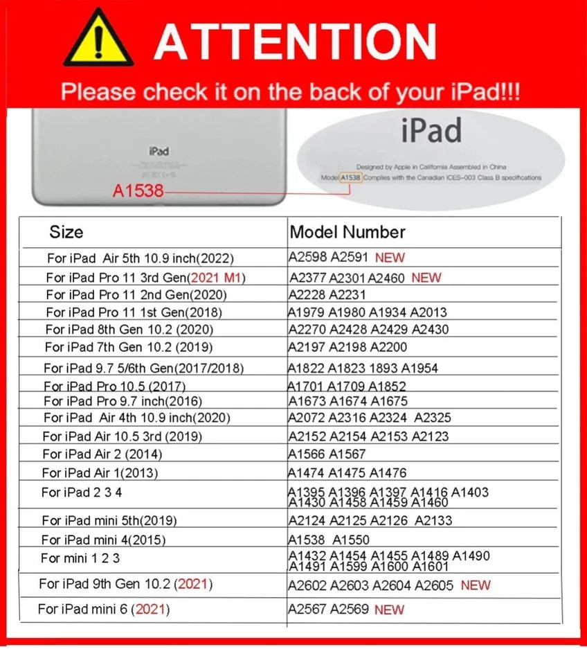 Kids Portable Case For iPad 5th 6th 7th 8th 9th Generation 9.7"/10.2" Mini 7.9" - Image 2 of 4