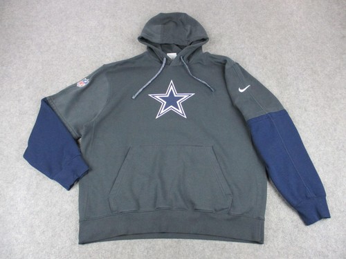 Dallas Cowboys Hoodie Mens XL Gray Blue Nike NFL Football Pullover Sweatshirt