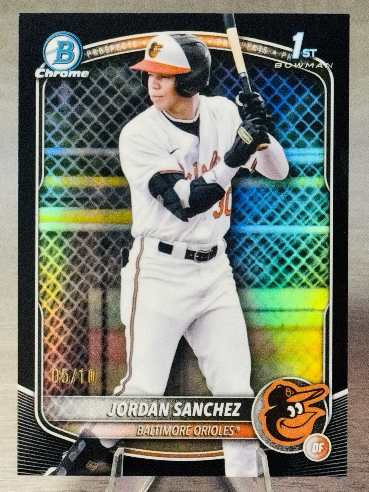 🔥⚾️JORDAN SANCHEZ 2025 Bowman Chrome 1st Black Refractor SSP /10 #ORIOLES!⚾️🔥