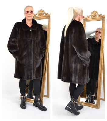 US5510 FEMALE SAGA MINK FUR JACKET MINK COAT SIZE 2XL - NERZJACKE PELLICCIA