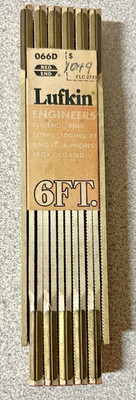 NEW VTG Cooper Tools LUFKIN  No. 066D  6' Red End Engineer's Stick Rule tool USA