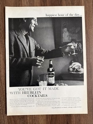 Heublein Extra Dry Martini Cocktail Print Ad Liquor Happy Hour Drinks Drinking
