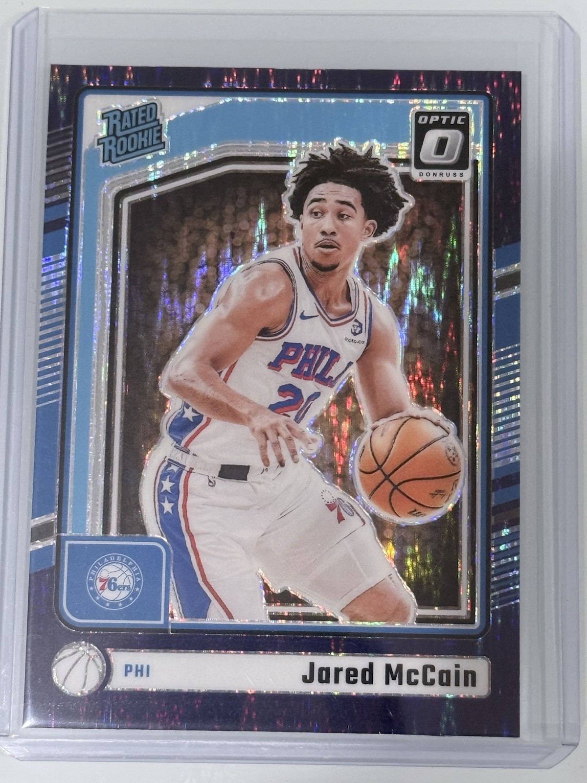 JARED MCCAIN 2024-25 Donruss Optic Purple Shimmer Prizm #270 RC Rookie.....