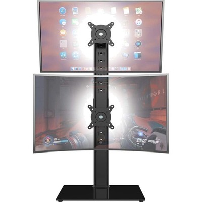 Dual Monitor Halterung, Vertikaler Monitorständer, Höhenverstellbar, Schwarz,...