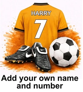Wolves Personalised Football Shirt Boots Self Adhesive Vinyl Sticker