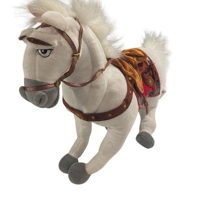 Disney Tangled Maximus White Horse Plush Stuffed Animal 15'' Saddle Bridle Kids