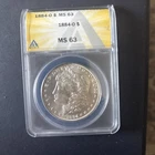 1884 O Morgan Silver Dollar ANACS MS63