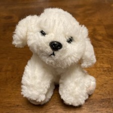 Russ Berrie Muffin Jr Plush White Bichon Frise Puppy Dog Stuffed Realistic 4  