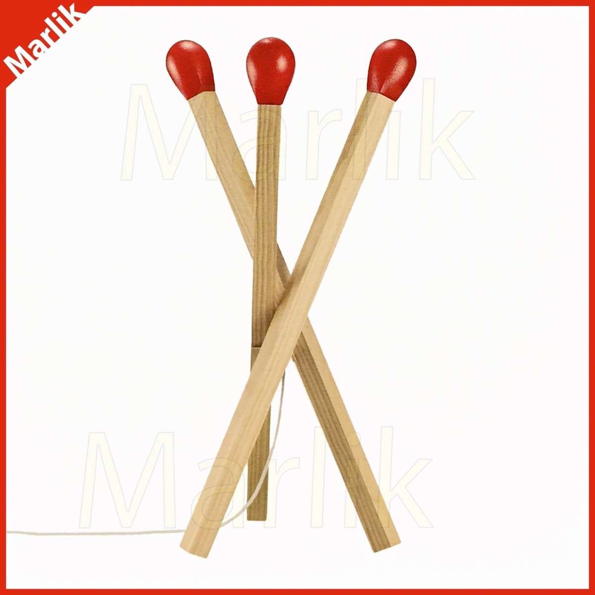 Ikea Strala LED Floor Lamp, Matchstick Shaped Wood/Pine, 26