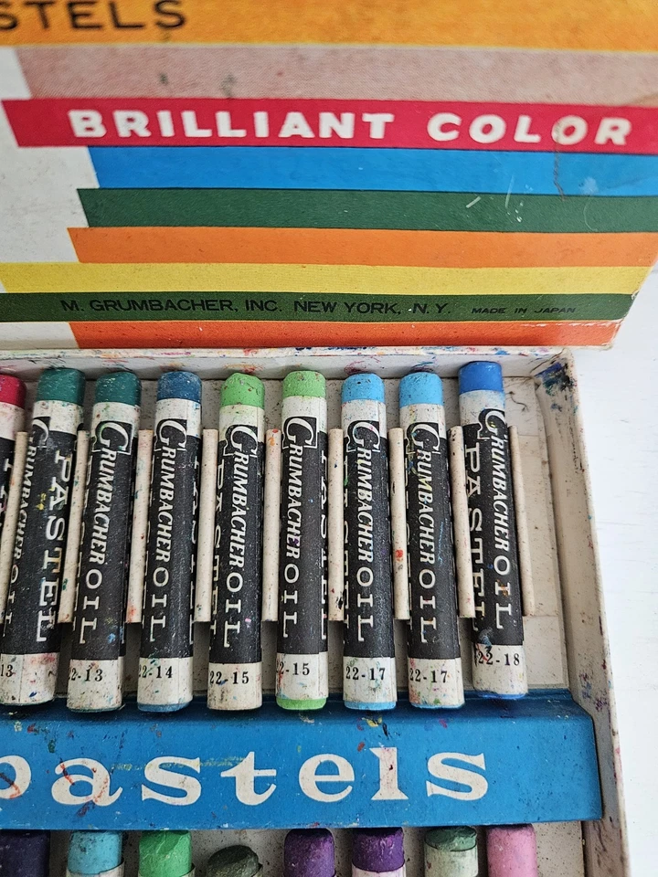 Juego Vintage Grumbacher 22-36 Óleo Pastel Colores Brillantes En Caja Original Foto 4 de 4