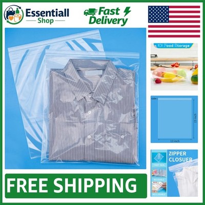 Durable 2 Mil Clear Zip Seal Bags 13x15   Waterproof & Reusable Packing Solution