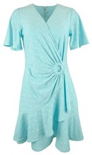 Michael Kors Women's Surplice V neck Short Flutter Dress