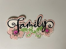 Family Floral Handmade Scrapbook Title Die Cut Paper Pieced