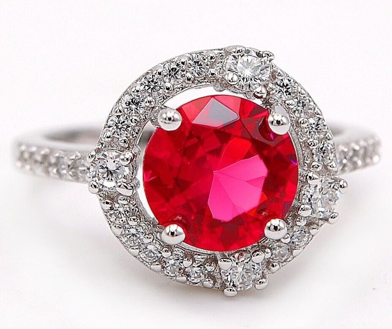 2CT Heat Treated Rubellite Tourmaline 925 Solid Sterling Silver Ring Sz 7 &2-5