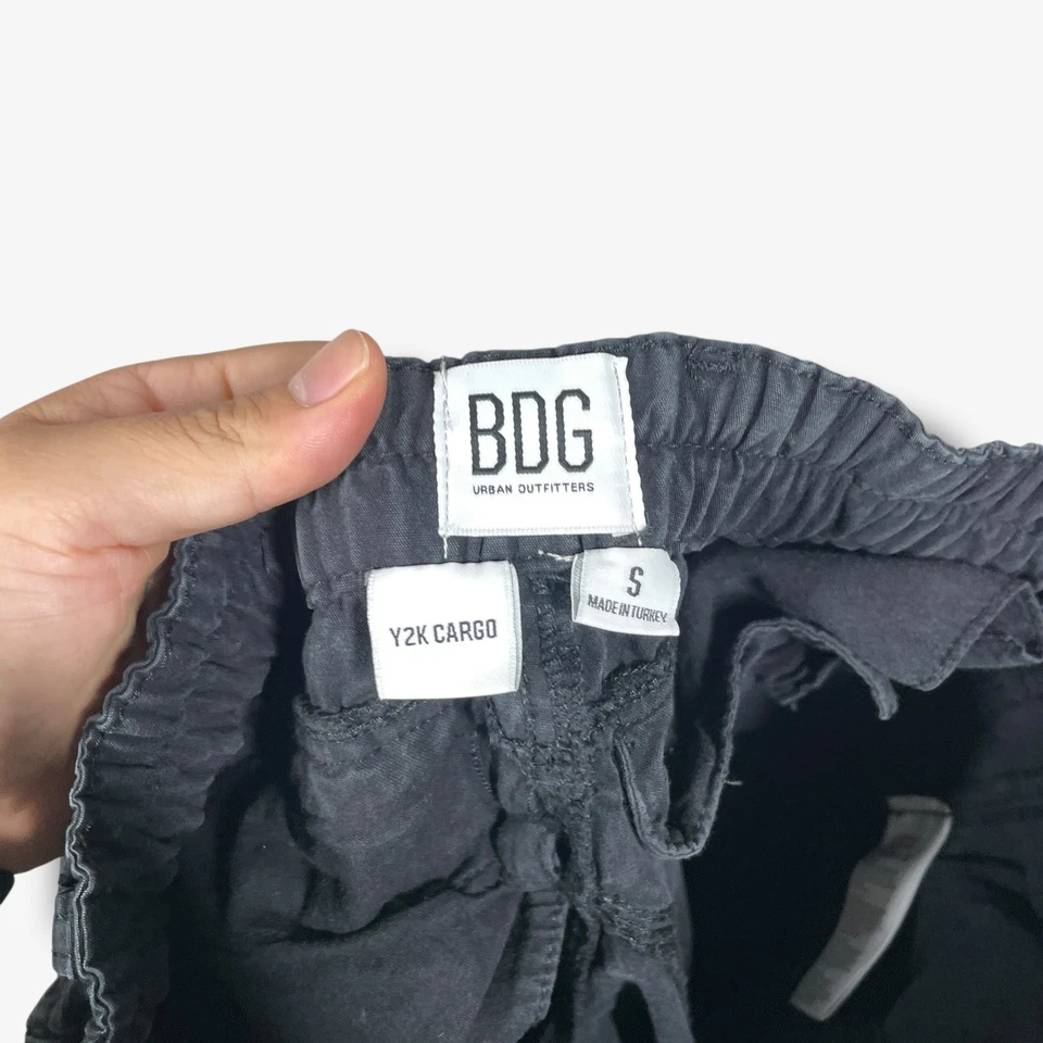 Pantalones cargo BDG Urban Outfitters Y2K para mujer S negros mezcla de algodón retro holgados Foto 3 de 4
