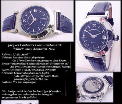 Automatic Men's Watch Stainless Steel Caliber Miyota 8215 Costly Case 1 15/32in