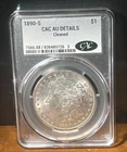 1890 S Morgan Dollar CAC AU Details cleaned