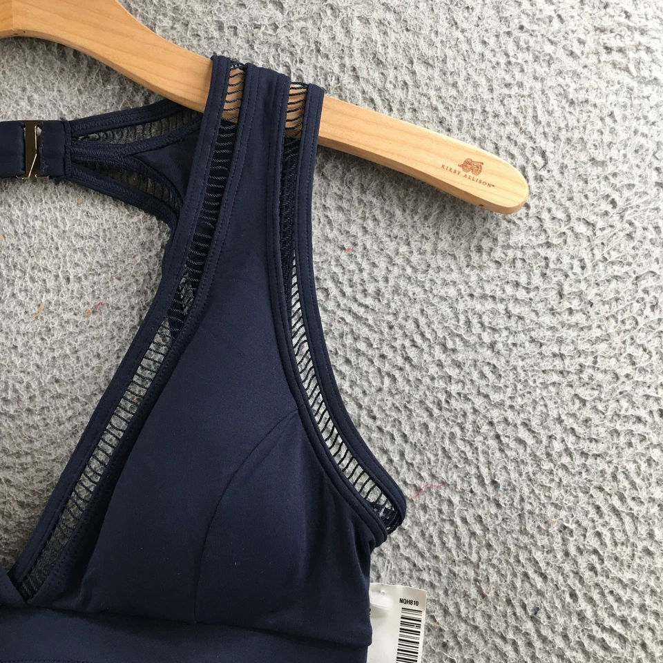 Maiô Michael Kors Feminino 12 Azul Marinho Decote V Acabamento em Malha Uma Peça Fecho Traseiro NOVO - Imagem 4 de 4