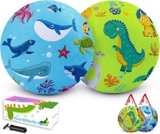 2 Pack Cartoon Kickball Set, 8.5 Inch Toddler Playground Balls, Bouncy Balls