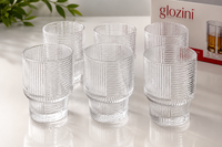 6Er Set TrinkgläSer Gerippt WassergläSer SaftgläSer Klarglas Modern