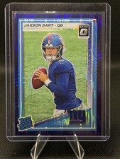 Jaxson Dart 2025 Panini Donruss Optic Purple Shock Prizm Rookie RC #273 Giants