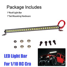 LED Super Bright Metal Roof Lamp Light Bar For 1/10 RC Crawler Car