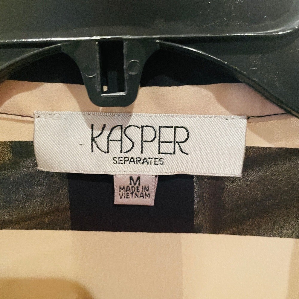 Kasper Separates roll tab sleeve button down blou… - image 4