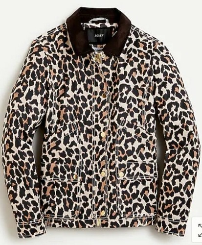 Neu mit Etikett J Crew Barn Chore Jacke Leopard Gr. XS sandelfenbein Mantel 178 $ J.Crew - Bild 1 von 5
