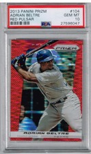 2013 Panini Prizm Adrian Beltre Red Pulsar Prizm PSA 10