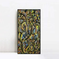 Framed Canvas Gothic 1944 by Jackson Pollock Giclee Print Art for Home 20"x40"