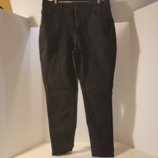 Time And Tru Womens 14 High Rise Skinny Black Cotton Blend Stretch 5 Pocket