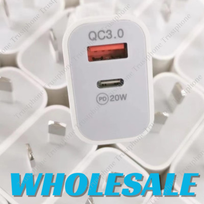 PD 20W USB-C Power Adapter Fast Wall Charger For iPhone 15 12 14 16 Samsung Lot